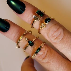 Gold / Emerald Fashion Rings, Assorted Sizes